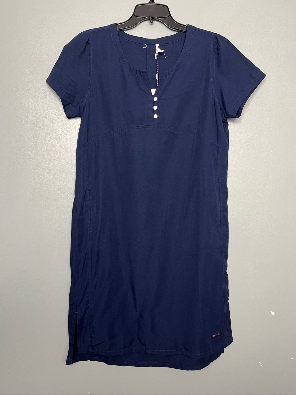 Batela NWT Navy Short Sleeve Shift Tunic Dress Women’s Size 6 Nautical Coastal